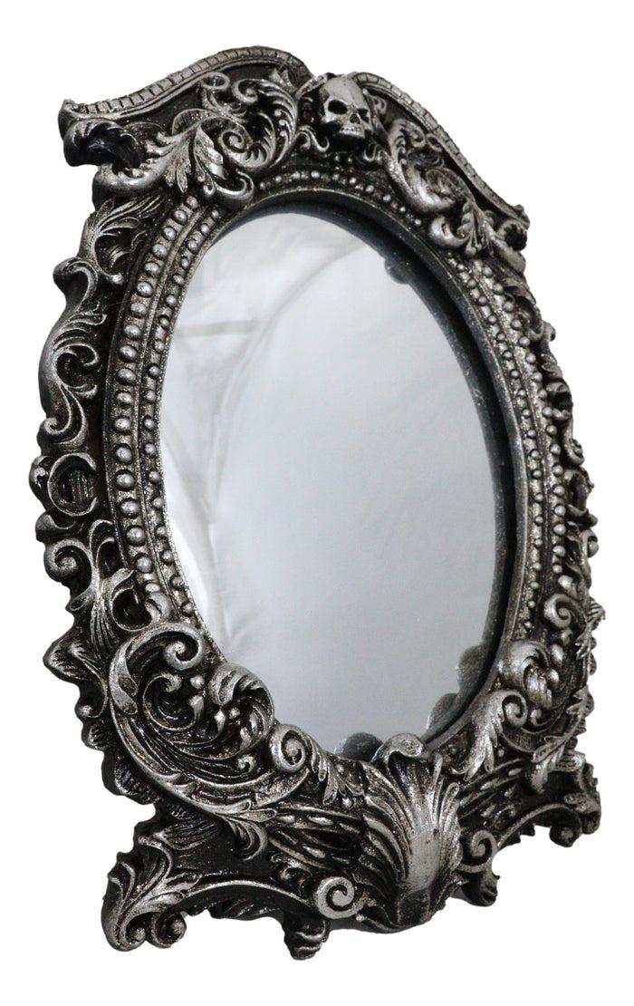 Gothic Baroque Style Masque Of The Black Roses Skull Table Or Wall Mirror Decor