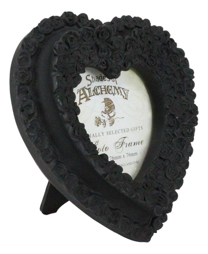 Gothic Day Of The Dead Black Roses Wreath Heart Wall Or Desktop Picture Frame