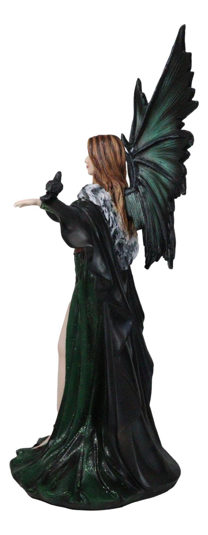 Gothic Enchantress Emerald Fairy In Corset Gown With Ravens Large Figurine