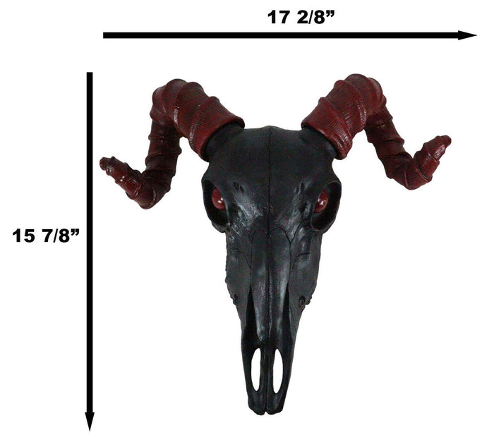 Gothic Goat Of Mendes Baphomet Belial Ram Skull Red Horns Wall Decor
