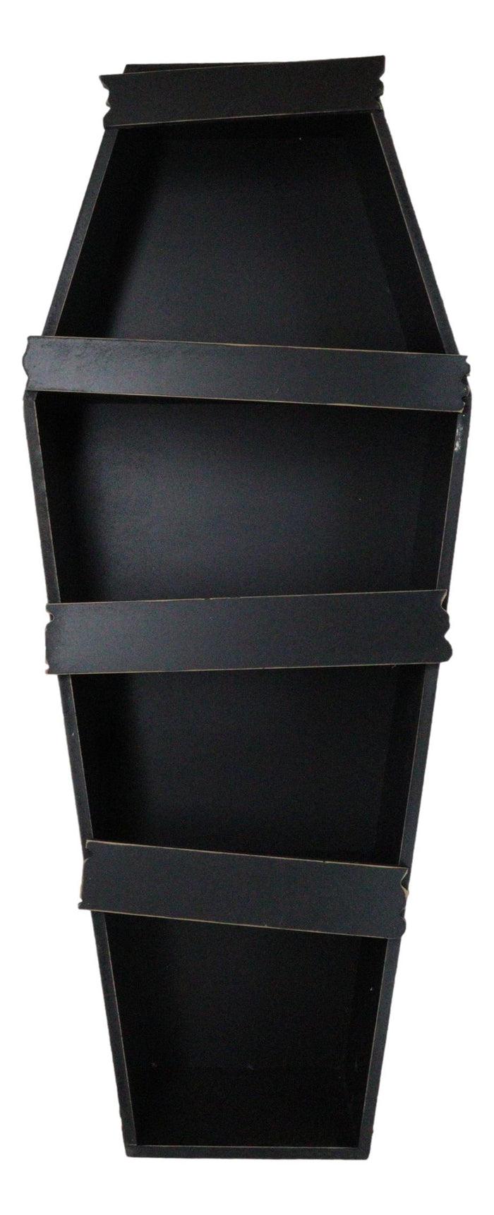 Gothic Graveyard Light Duty Black Coffin Casket Cabinet Shelving Wall Shelf 30'H