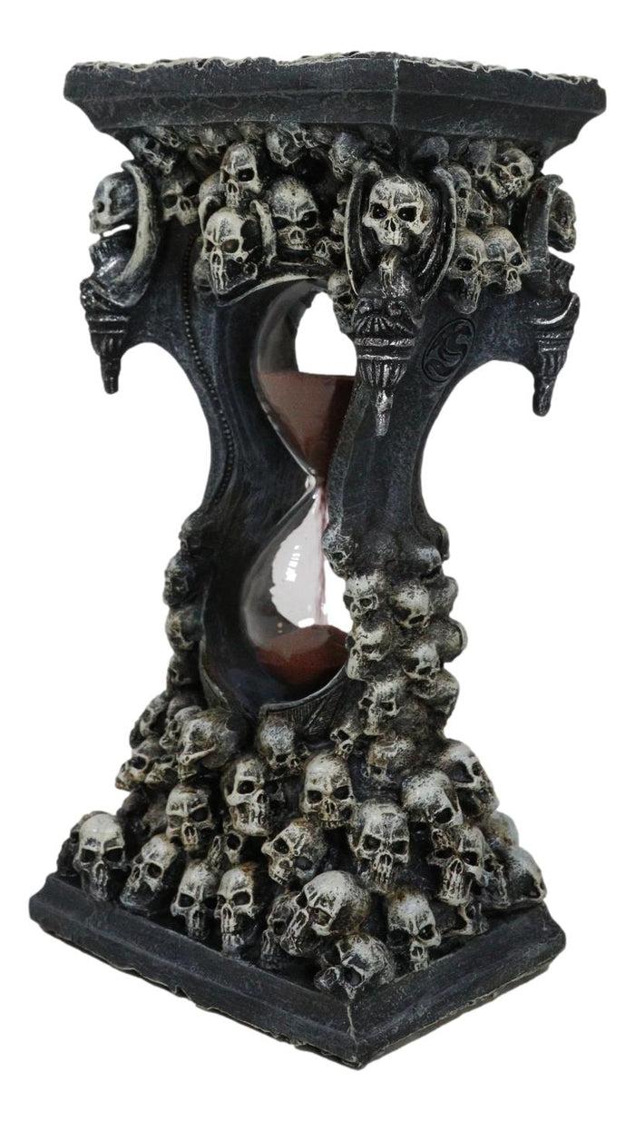Gothic Graveyard Morphing Cranium Skulls Invertible Pillar Sand Timer Figurine