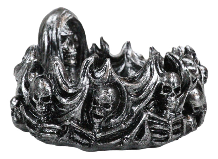 Gothic Grim Reaper Of Souls Skulls And Skeletons In Fire Of Hell Ashtray Decor