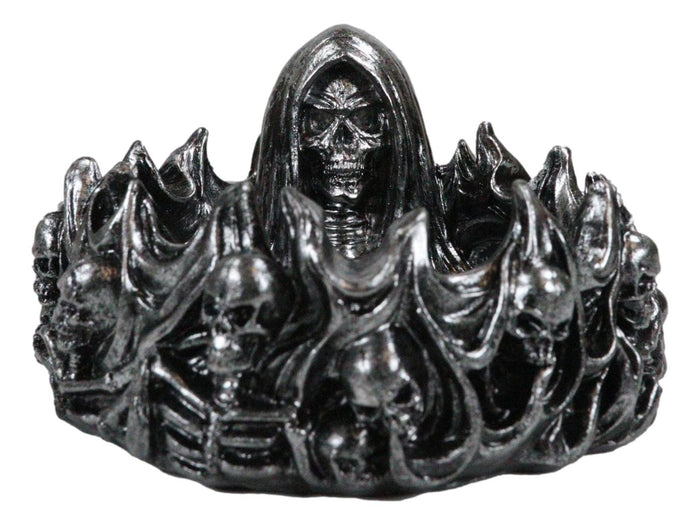 Gothic Grim Reaper Of Souls Skulls And Skeletons In Fire Of Hell Ashtray Decor