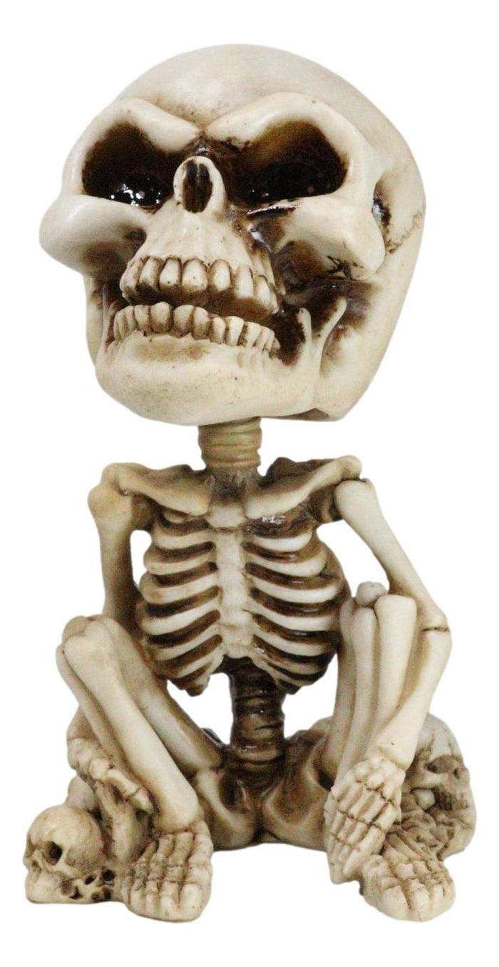 Gothic Macabre Grinning Grave Squatter Skeleton Skull Bobblehead Figurine Gothic Macabre Grinning Grave Squatter Skeleton Skull Bobblehead Figurine