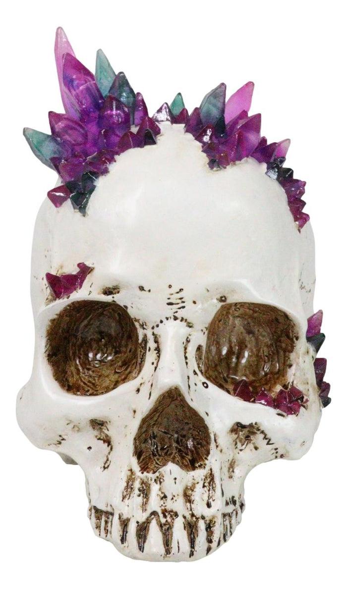 Gothic Macabre Spiky Two Tones Crystal Cavern Mine Cranium Skull Figurine Gothic Macabre Spiky Two Tones Crystal Cavern Mine Cranium Skull Figurine