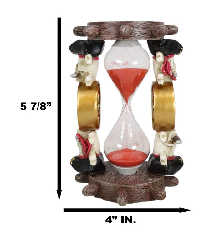 Gothic Marine Pirate Skulls Crossbones Steer Helm Compasses Sand Timer Figurine