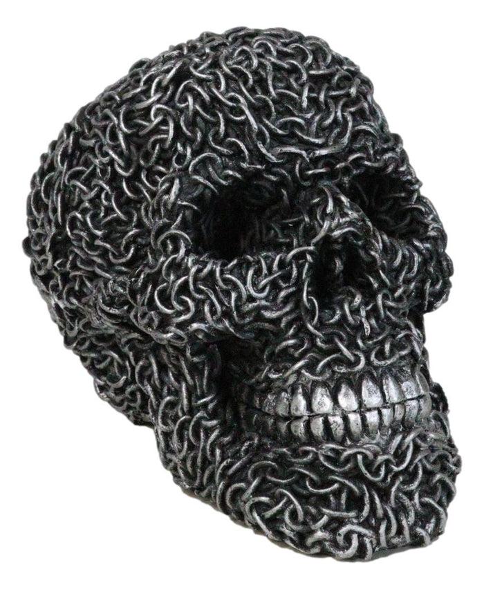 Gothic Mechanic Motor Chain Link Morphing Cranium Skull Skeleton Figurine Gothic Mechanic Motor Chain Link Morphing Cranium Skull Skeleton Figurine