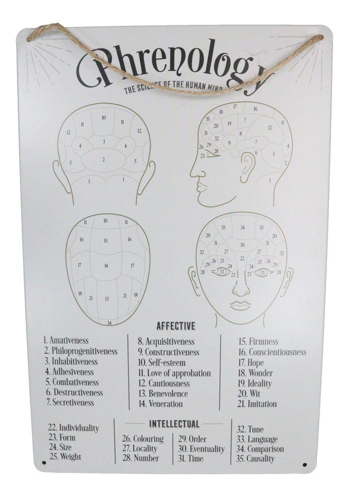 Gothic Wicca Phrenology Alternative Science Of Human Mind Metal Wall Sign Decor