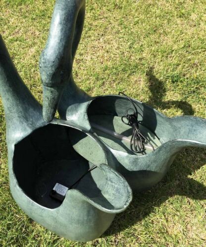 Graceful Mute Swan Lovers Bird Couple Water Fountain And Planter Garden Statue