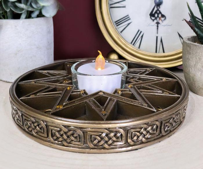 Greek Astrological Horoscopes Zodiac Pentagram Alchemy Votive Candle Holder