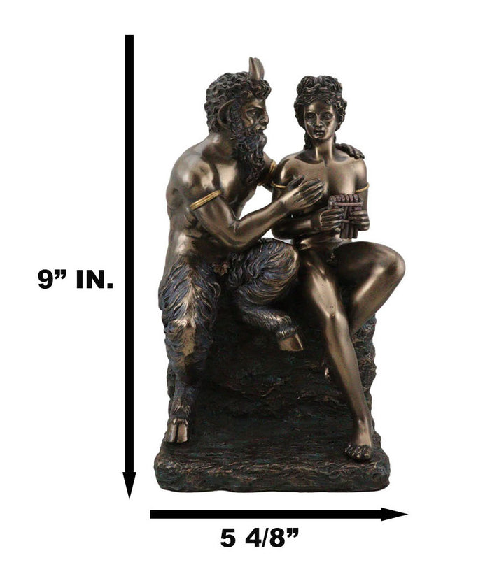 Greek God And Goddess Fertility Pan Teaching Daphne To Play The Flute Figurine
