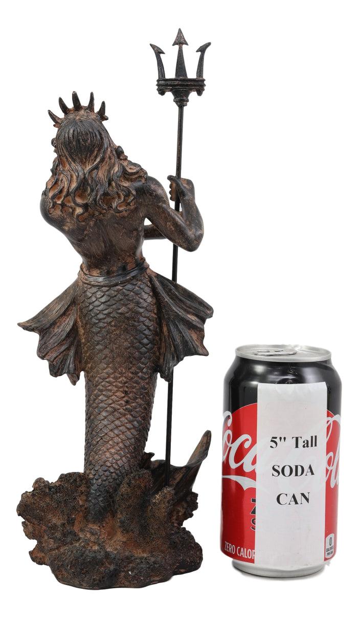 Greek God Of The Seas Tremors Merman Poseidon With Trident Statue Neptune Decor