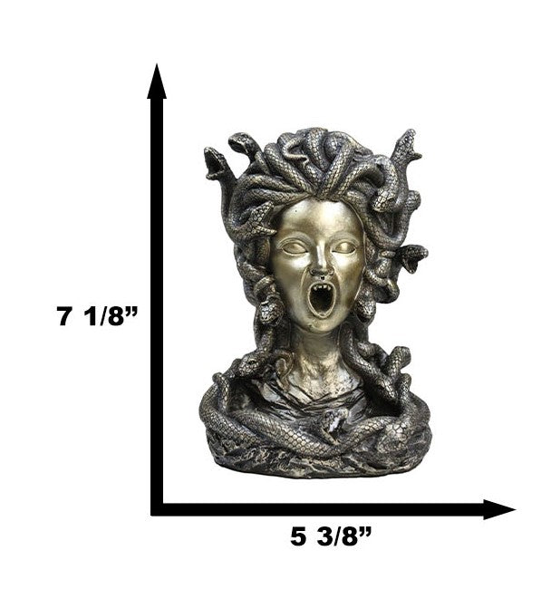 Greek Goddess Medusa With Snake Hairs Backflow Incense Cone Burner Figurine