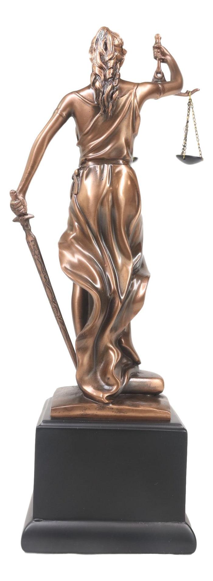 Greek Lady Goddess Of Justice La Justica With Sword And Scales Statue On Base