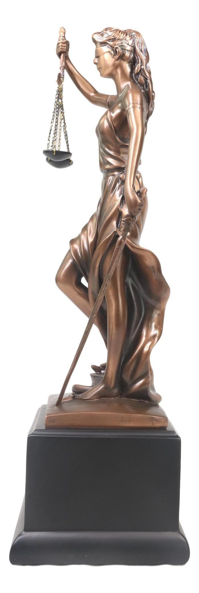 Greek Lady Goddess Of Justice La Justica With Sword And Scales Statue On Base