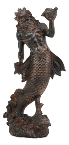 Greek Mythology God Of The Seas And Tremors Merman Poseidon Statue Neptune Decor