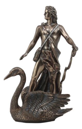Greek Olympian Oracular God Apollo Riding A Swan Statue Music Archery Sun Deity