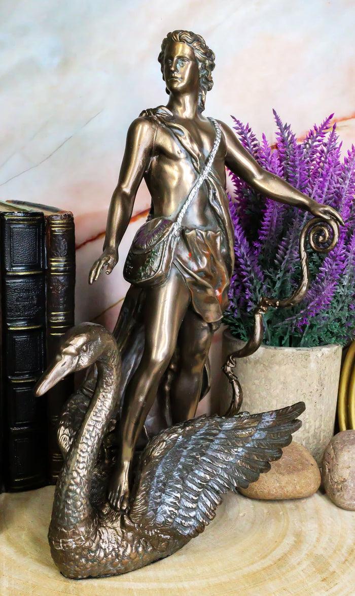 Greek Olympian Oracular God Apollo Riding A Swan Statue Music Archery Sun Deity