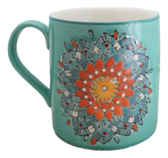 Green Anahata Heart Chakra Zen Flower Of Life Mandala Circle Ceramic Mug Cup Green Anahata Heart Chakra Zen Flower Of Life Mandala Circle Ceramic Mug Cup