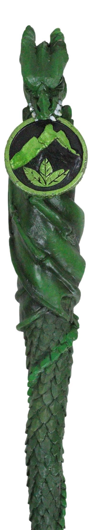 Green Earth Gaia Soul Drake Elemental Dragon Fantasy Cosplay Magic Wand 14" L