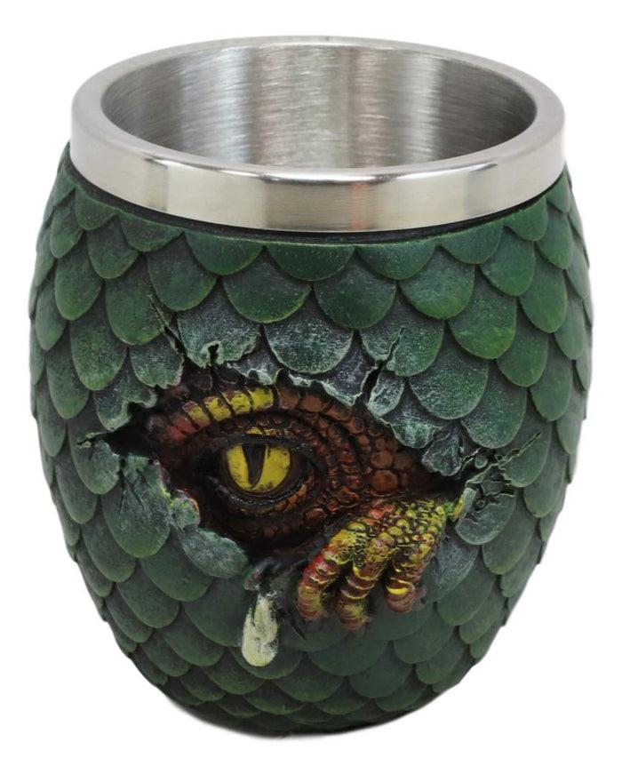 Green Khaleesi's Dragon Scale Egg With Wyrmling Small Cups Shot Glass Set Of 2