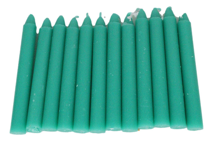 Green Luck Prosperity Pack Of 12 Wicca Occult Witch Ritual Spell Chime Candles