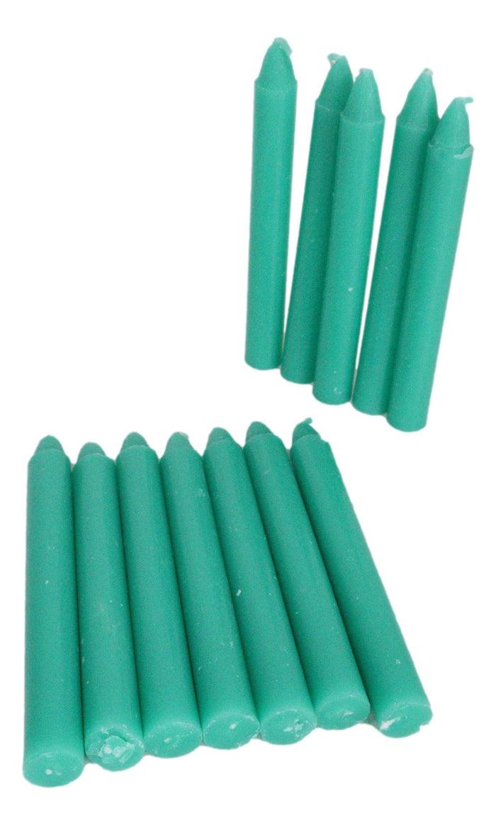 Green Luck Prosperity Pack Of 12 Wicca Occult Witch Ritual Spell Chime Candles