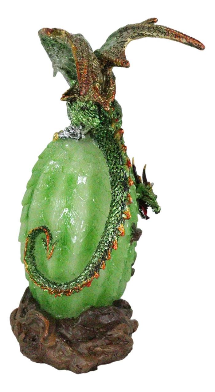 Greenman Vines Armored Dragon Guarding Color LED Lantern Acrylic Egg Figurine