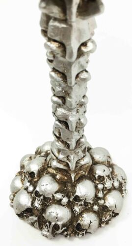 Gun Metal Silver Ossuary Skull Heaps Graveyard Of Lost Souls Wine Goblet Chalice