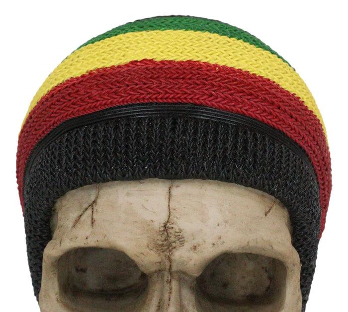 Gypsy Day Of The Dead Rasta Skull With Beanie Hat Smoking Stash Wall Decor
