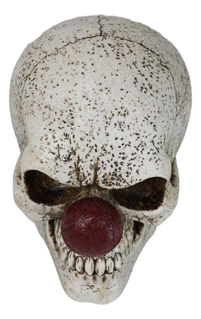 Halloween Creepy IT Jester Clown Harlequin Skull With Maroon Nose Figurine