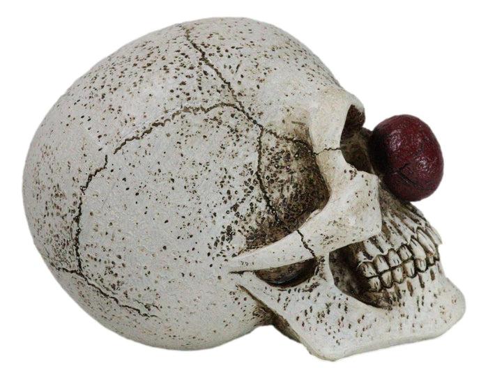 Halloween Creepy IT Jester Clown Harlequin Skull With Maroon Nose Figurine