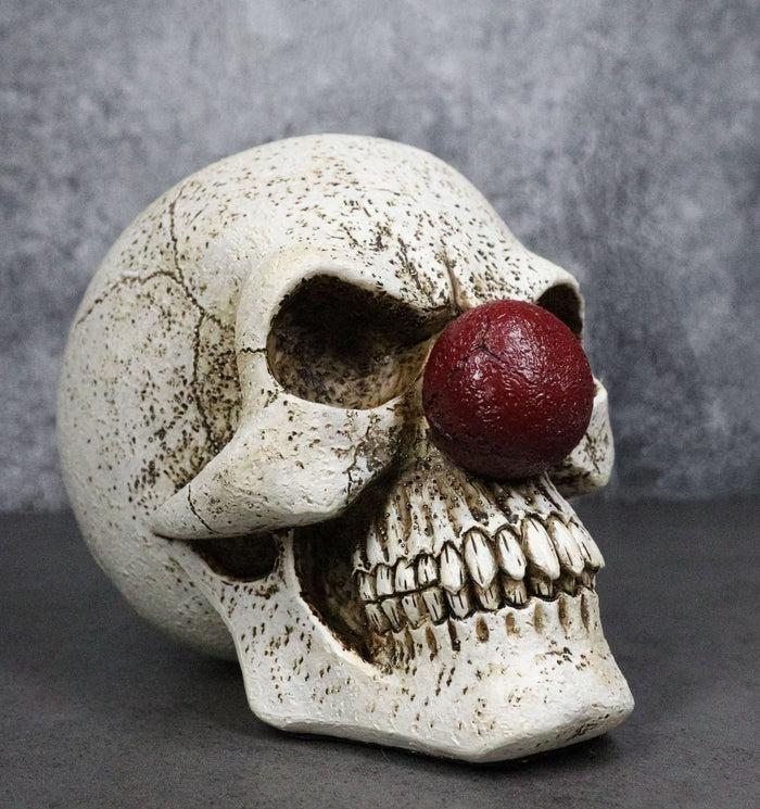 Halloween Creepy IT Jester Clown Harlequin Skull with Maroon Nose Figurine Halloween Creepy IT Jester Clown Harlequin Skull with Maroon Nose Figurine