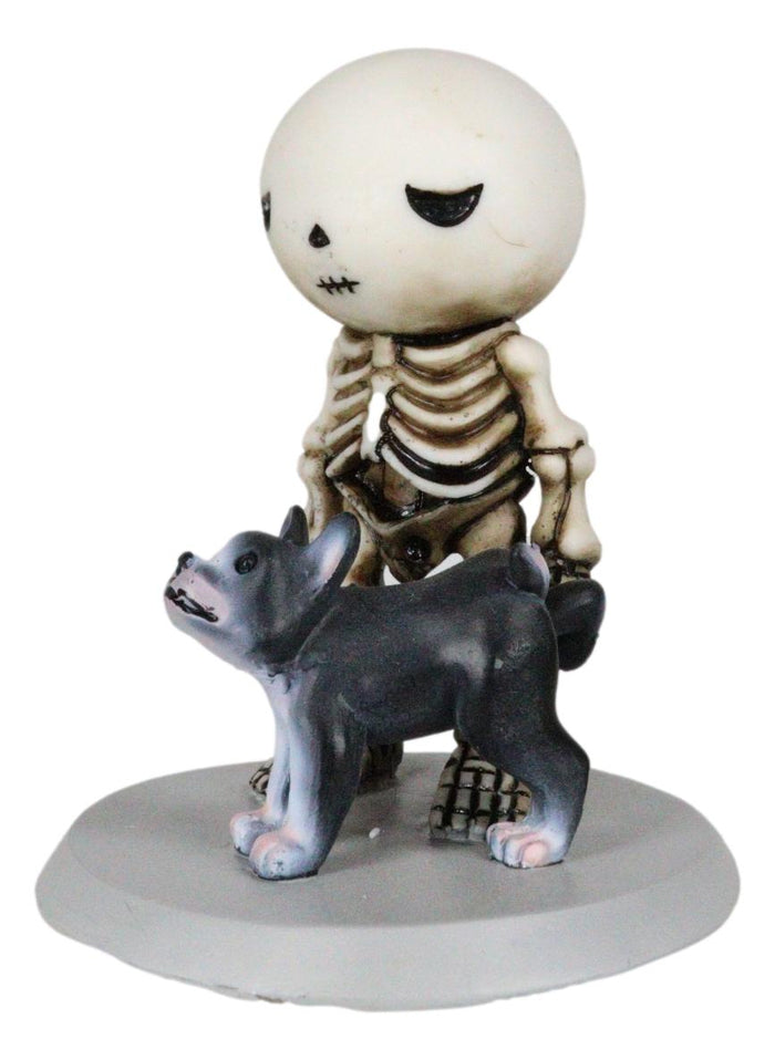 Halloween Unfortunate Skeleton Boy Lucky Gets Peed On By A Stray Dog Figurine