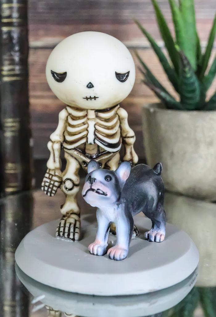 Halloween Unfortunate Skeleton Boy Lucky Gets Peed On by A Stray Dog Figurine