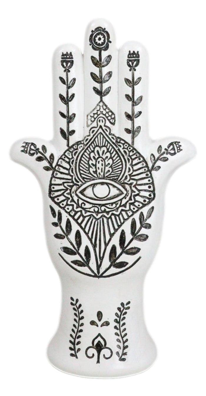 Hamsa Palm Hand Of God Eye Of Providence With Floral Motifs Decorative Figurine