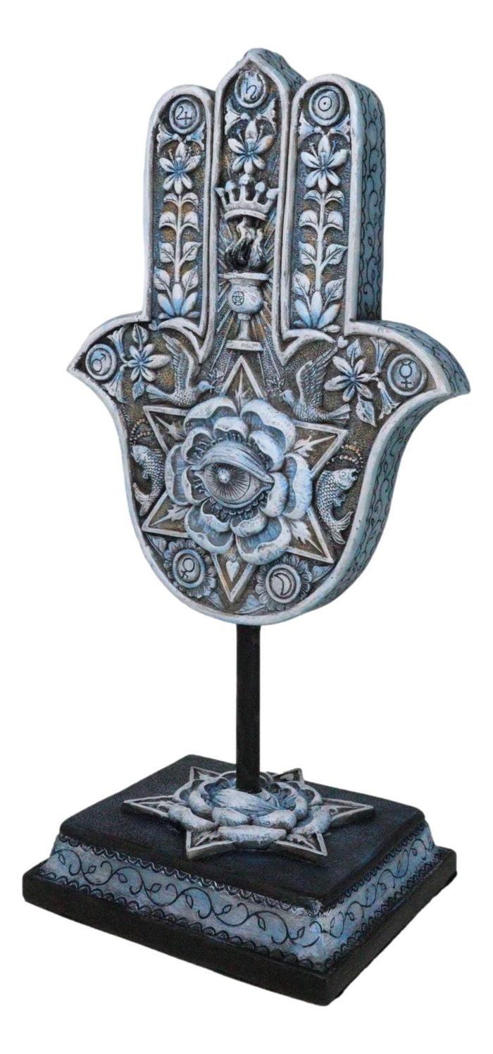 Hand Of God Hamsa Palm With Magen David Star Eye Of Providence Figurine Plaque