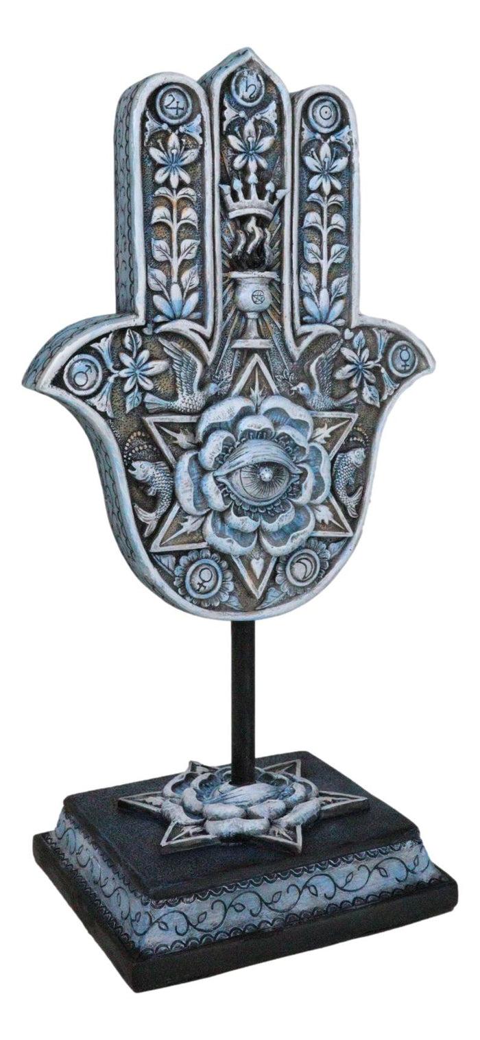 Hand Of God Hamsa Palm With Magen David Star Eye Of Providence Figurine Plaque