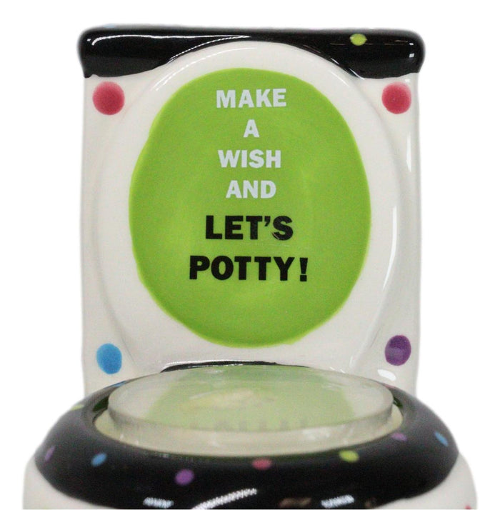 Happy Birthday Make A Wish And Let's Potty Ceramic Tea Light Candle Holder