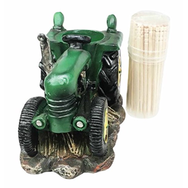 Harvest Tractor Toothpick Holder Figurine With Toothpicks Kitchen Decor