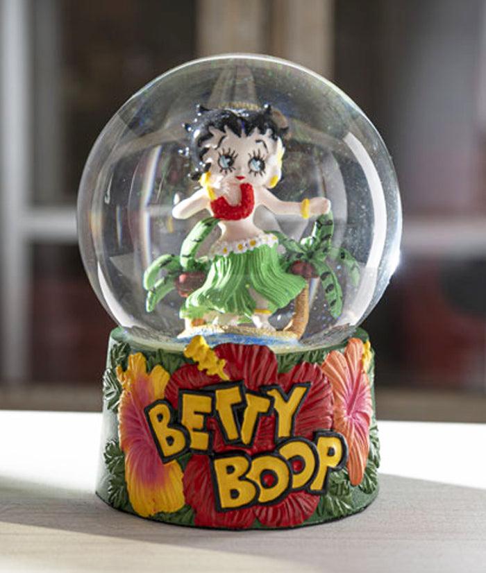 Hawaiian Hula Dancer Betty Boop Whimsical Comical Glitter Water Globe 100mm