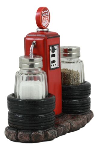 Highway Route 66 Old Fashioned Gas Pump Station Salt And Pepper Shakers Set