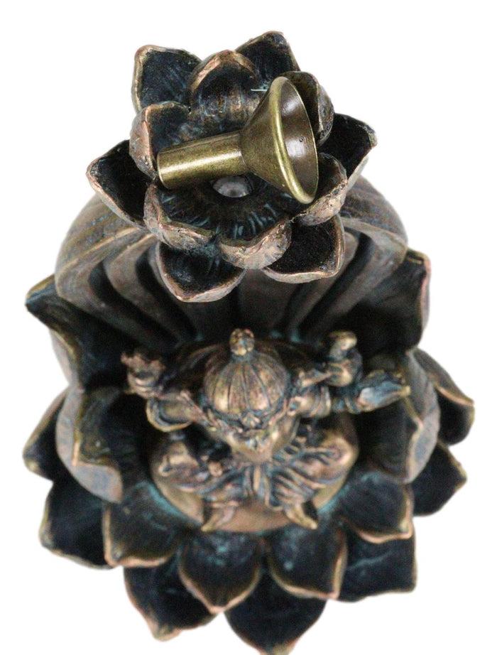 Hindu Elephant God Ganesha On Lotus Throne Backflow Cone Incense Burner Figurine