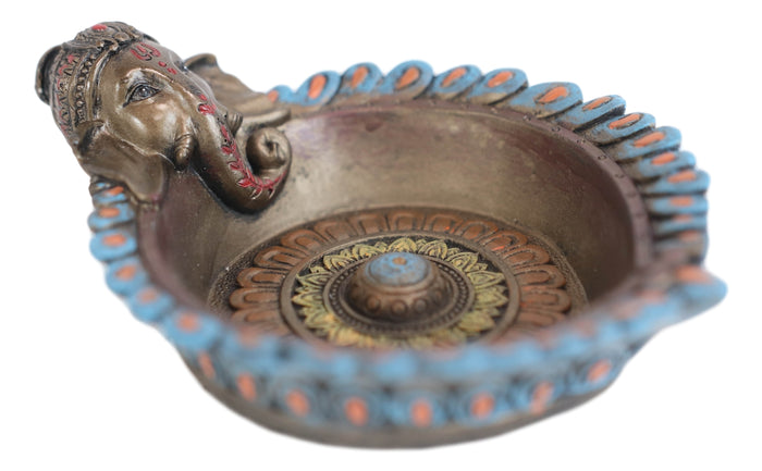 Hindu Ganapati Lord Ganesha Elephant God Incense Burner Holder Dish Figurine