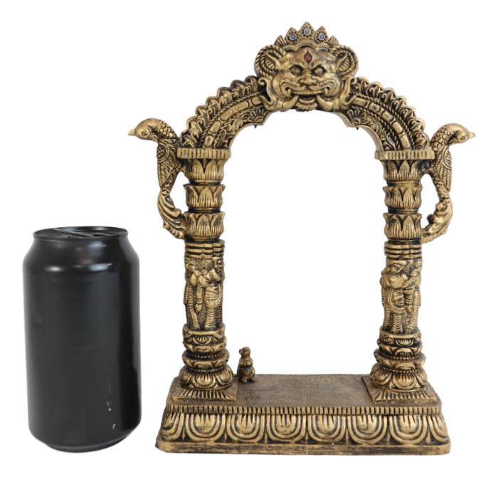 Hindu Supreme God Baby Ganesha Divine Child On Swing With Mooshika Mouse Statue