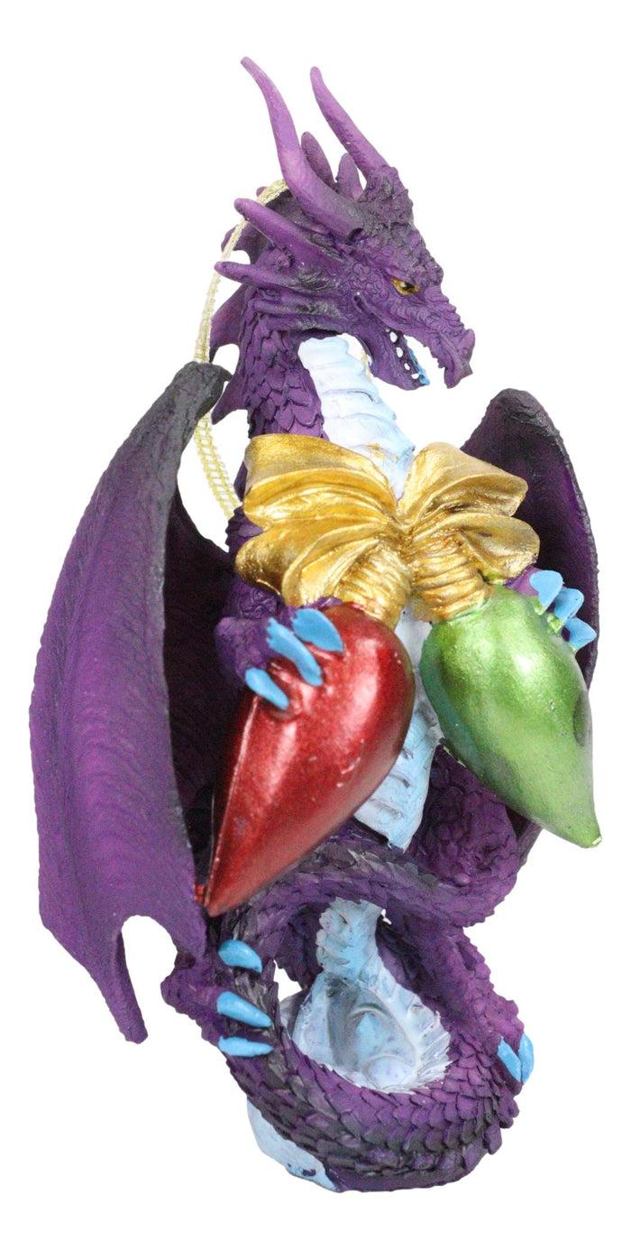 Holiday Festive Spirit Tree Lights Purple Dragon Christmas Hanging Ornament
