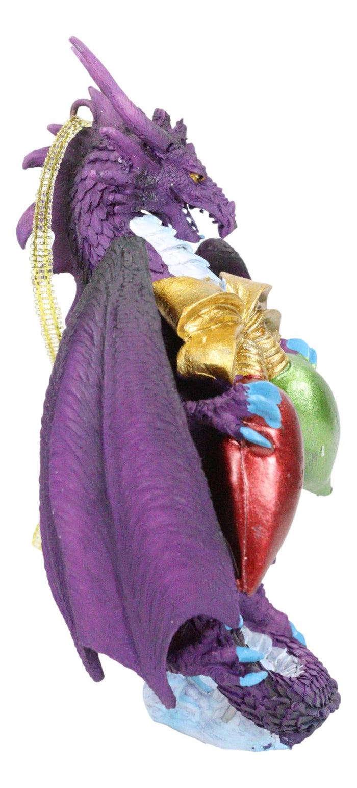 Holiday Festive Spirit Tree Lights Purple Dragon Christmas Hanging Ornament