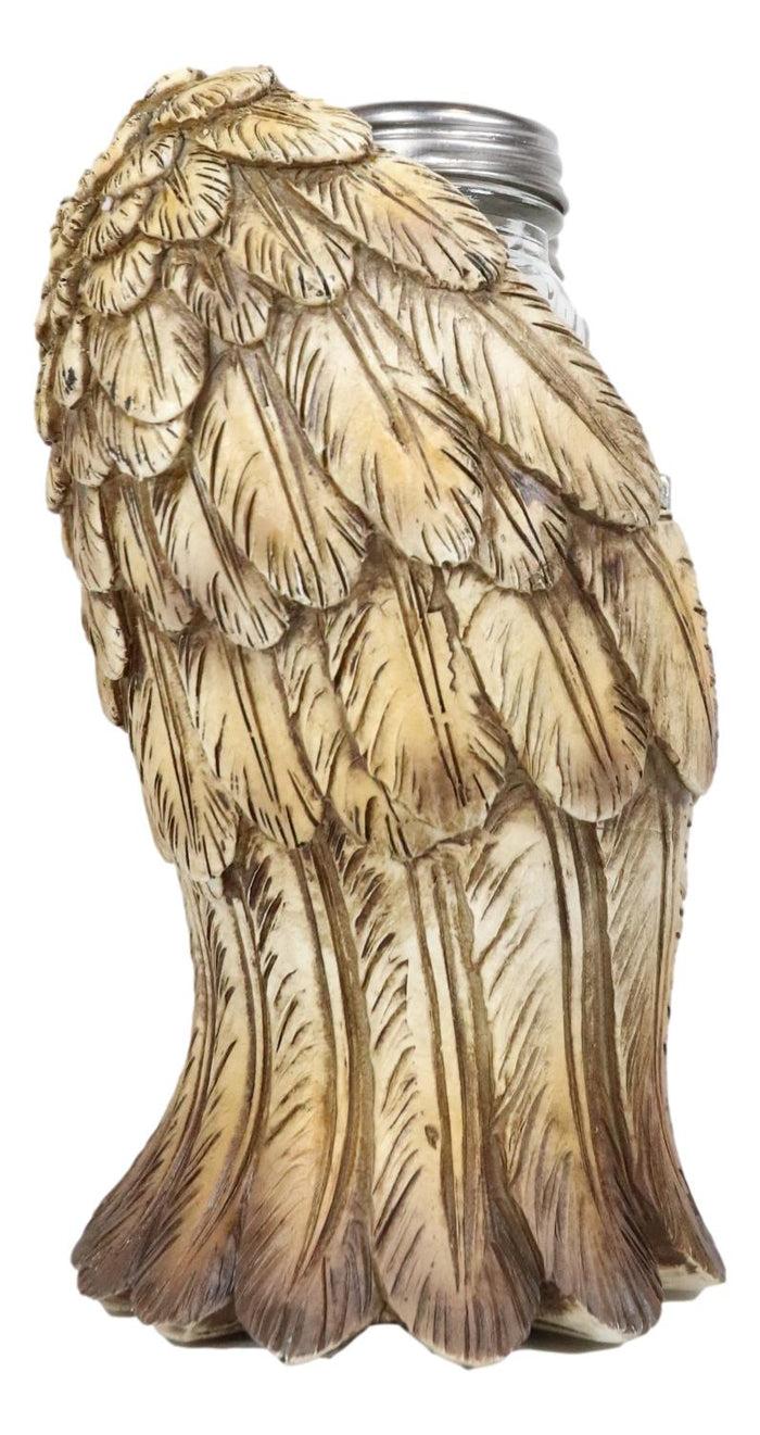 Holy Cross Psalm127 Scripture Heart Angel Wings Salt Pepper Shakers Holder Set