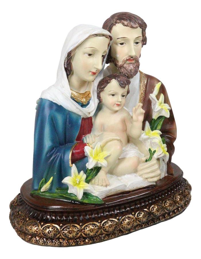 Holy Family Mother Mary Joseph And Jesus On Vatican Plinth Altar Figurine
